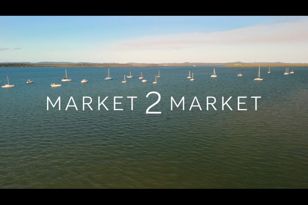 Aerial View over Boats on Moreton Bay, Redland City