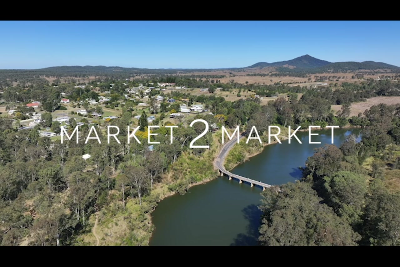 Aerial footage of Bridge Over Mary River in Tiaro