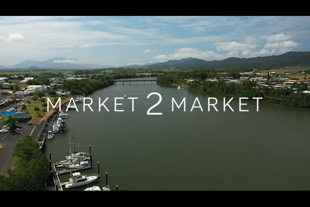 Aerial Footage over the Johnstone River in Innisfail, Far North Queensland