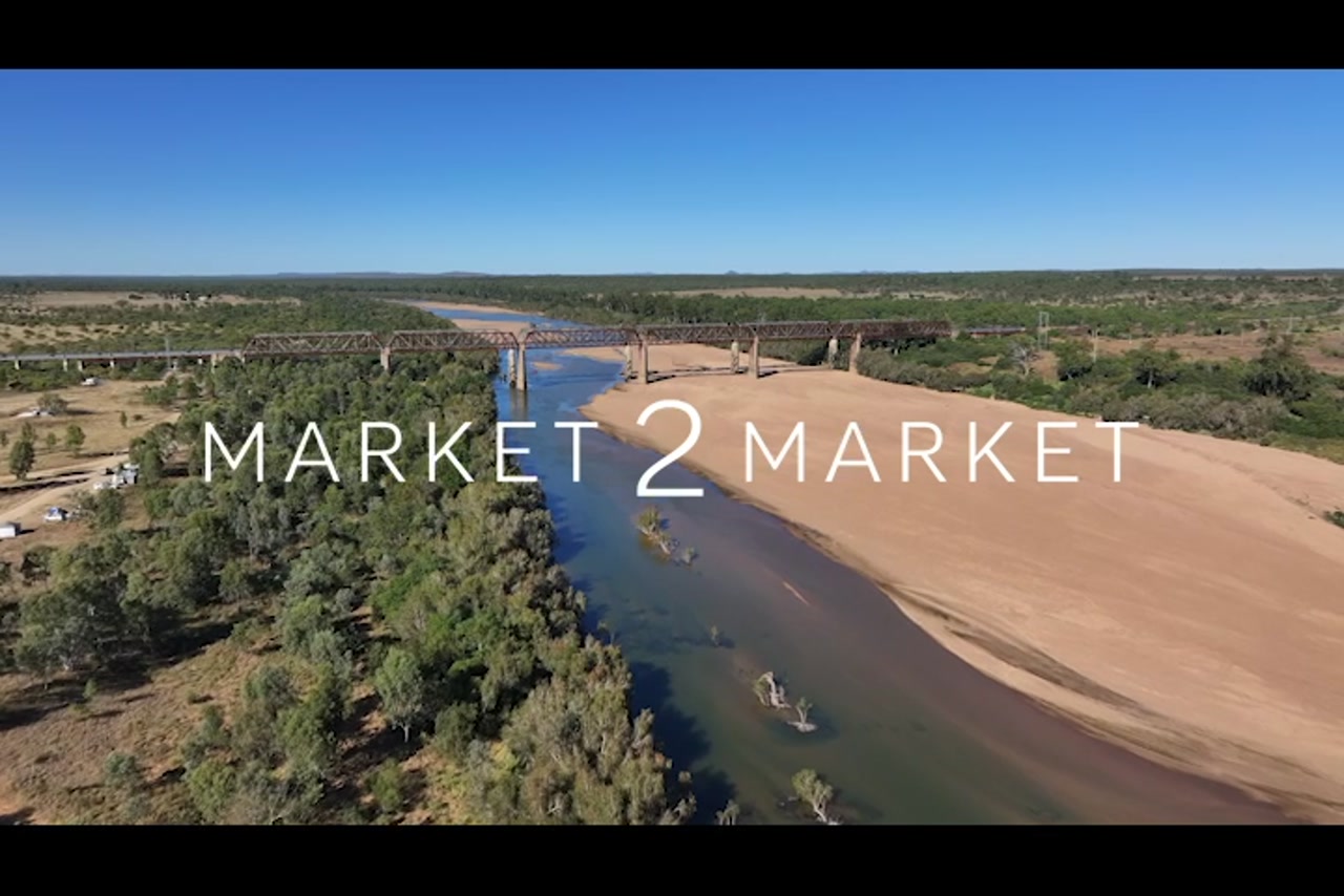 Aerial View of Twin Rail Bridge at Burdekin River at Macrossan Park near Charters Towers.