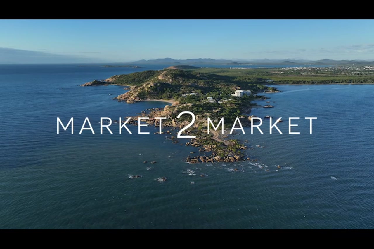 Aerial footage over Horseshoe Bay, Bowen