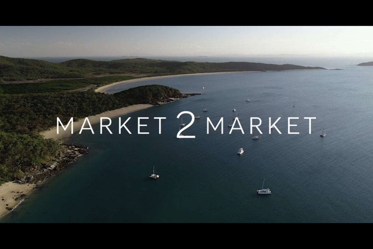 Aerial footage over Second Beach on Great Keppel Island