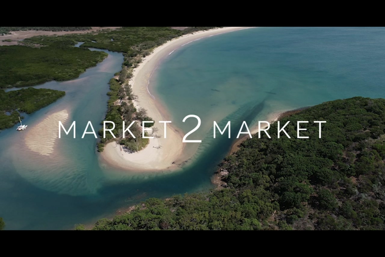 Aerial footage over Leeke Creek, Great Keppel Island