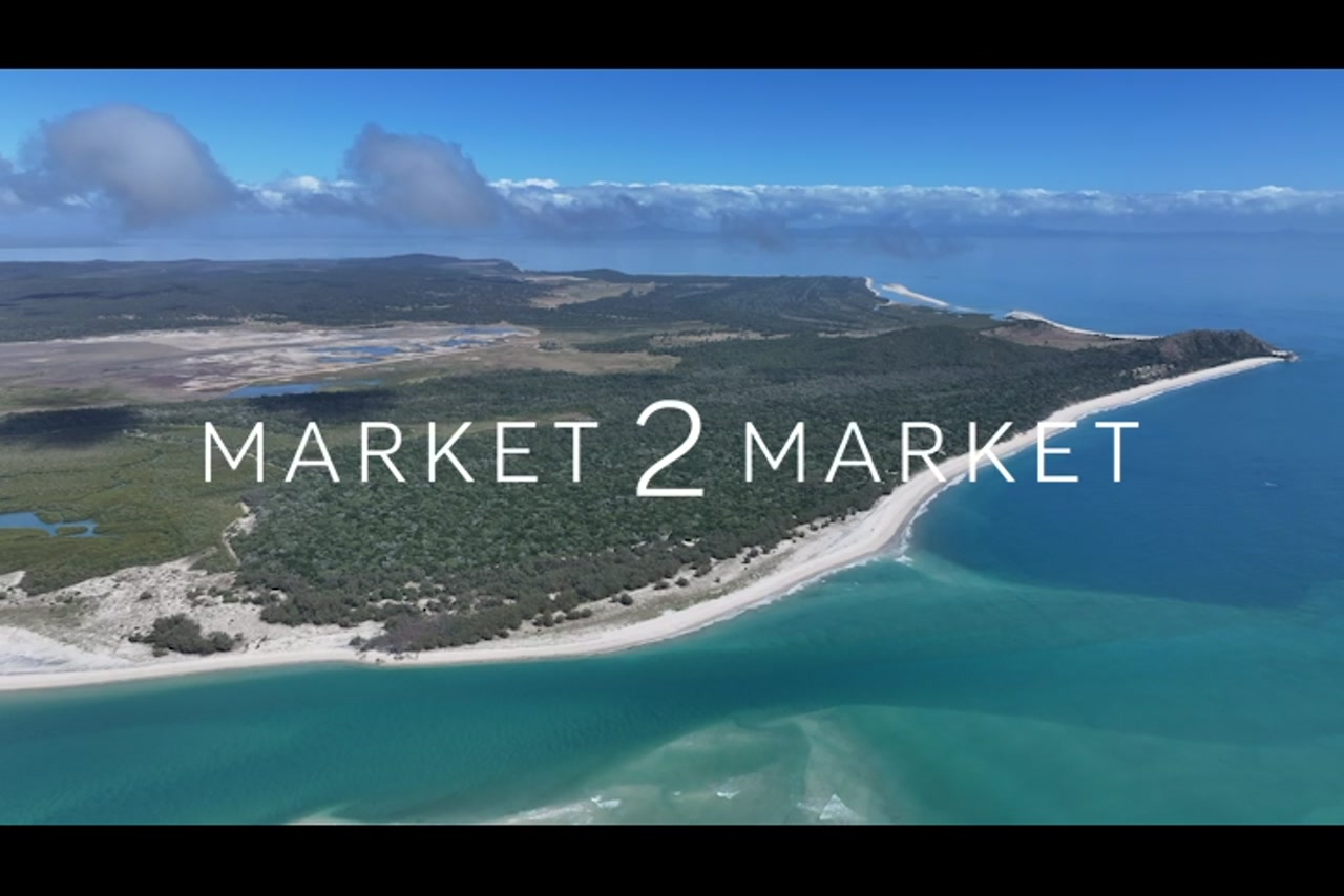 Aerial footage of coastline of Curtis Island