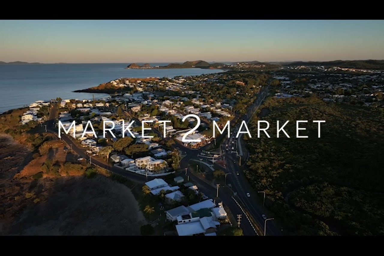 Aerial footage over North Yeppoon at dusk